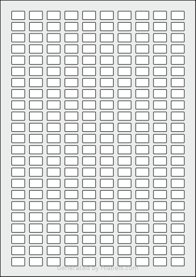 AALabels® AAS230 template with 230 rectangular 14 x 9 millimeter labels per sheet, on A4-size adhesive blank label sheets.