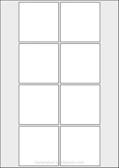 AALabels® AASA08 Template AALabels® AASA08 template with 8 square 70 x 70 millimeter labels per sheet, on A4-size adhesive blank label sheets.