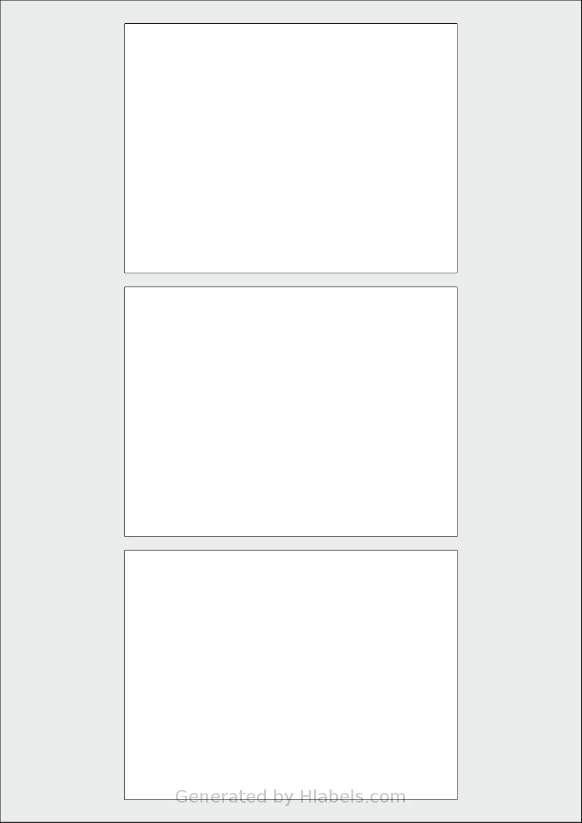 AALabels® AAT003 template with 3 rectangular 120 x 90 millimeter labels per sheet, on A4-size adhesive blank label sheets.