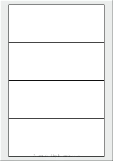 AALabels® AAT004 Template AALabels® AAT004 template with 4 rectangular 178 x 70 millimeter labels per sheet, on A4-size adhesive blank label sheets.