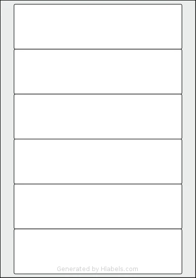 AALabels® AAT006 Template AALabels® AAT006 template with 6 rectangular 180 x 48 millimeter labels per sheet, on A4-size adhesive blank label sheets.