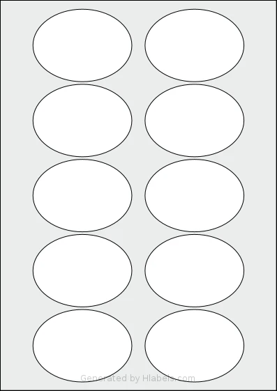 AALabels® AAV010 Template AALabels® AAV010 template with 10 oval 75 x 55 millimeter labels per sheet, on A4-size adhesive blank label sheets.