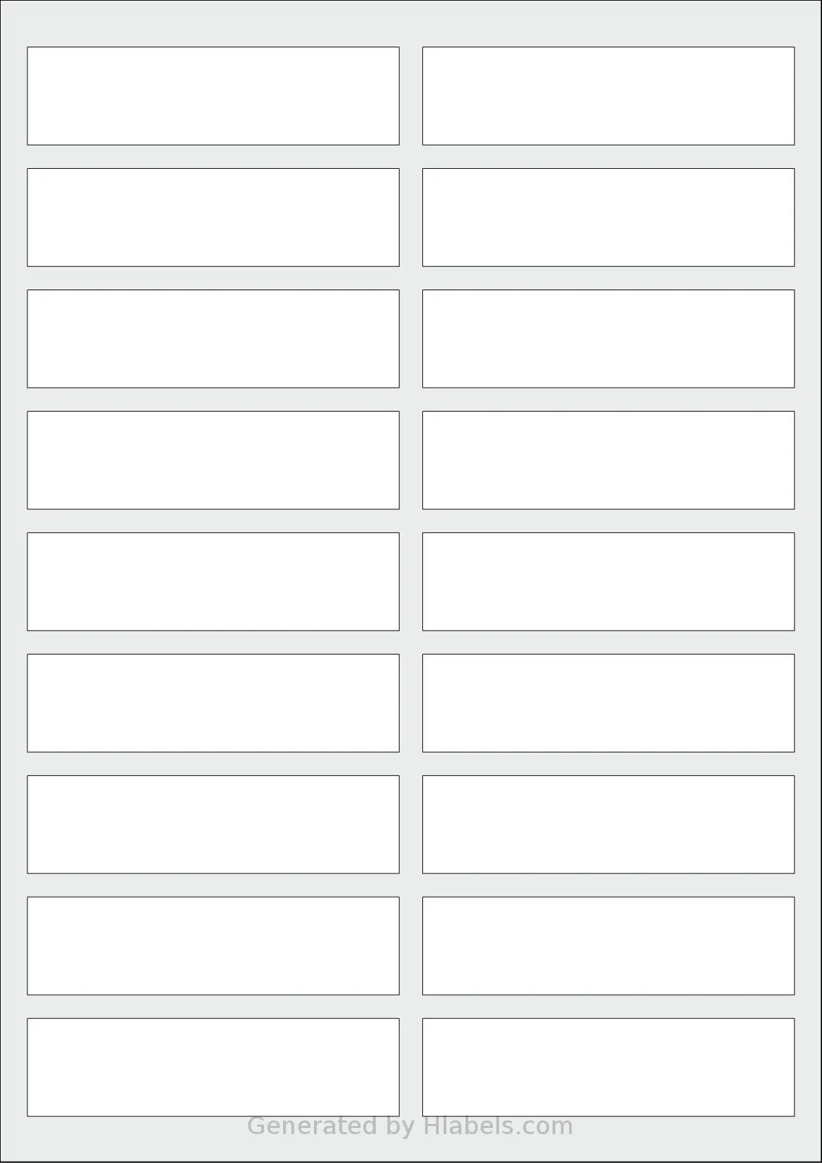AALabels® AAW018 template with 18 rectangular 95 x 25 millimeter labels per sheet, on A4-size adhesive blank label sheets.