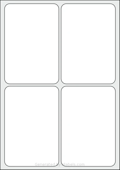 AALabels® AAX004 Template AALabels® AAX004 template with 4 rectangular 95 x 140 millimeter labels per sheet, on A4-size adhesive blank label sheets.