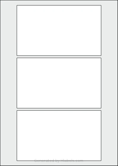 AALabels® AAZ003 Template AALabels® AAZ003 template with 3 rectangular 150 x 90 millimeter labels per sheet, on A4-size adhesive blank label sheets.
