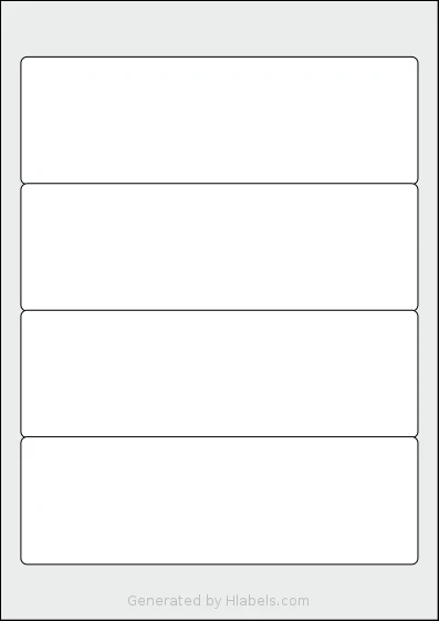 Apli® 01375 Template Apli® 01375 template with 4 rectangular 190 x 61 millimeter labels per sheet, on A4-size adhesive blank label sheets.