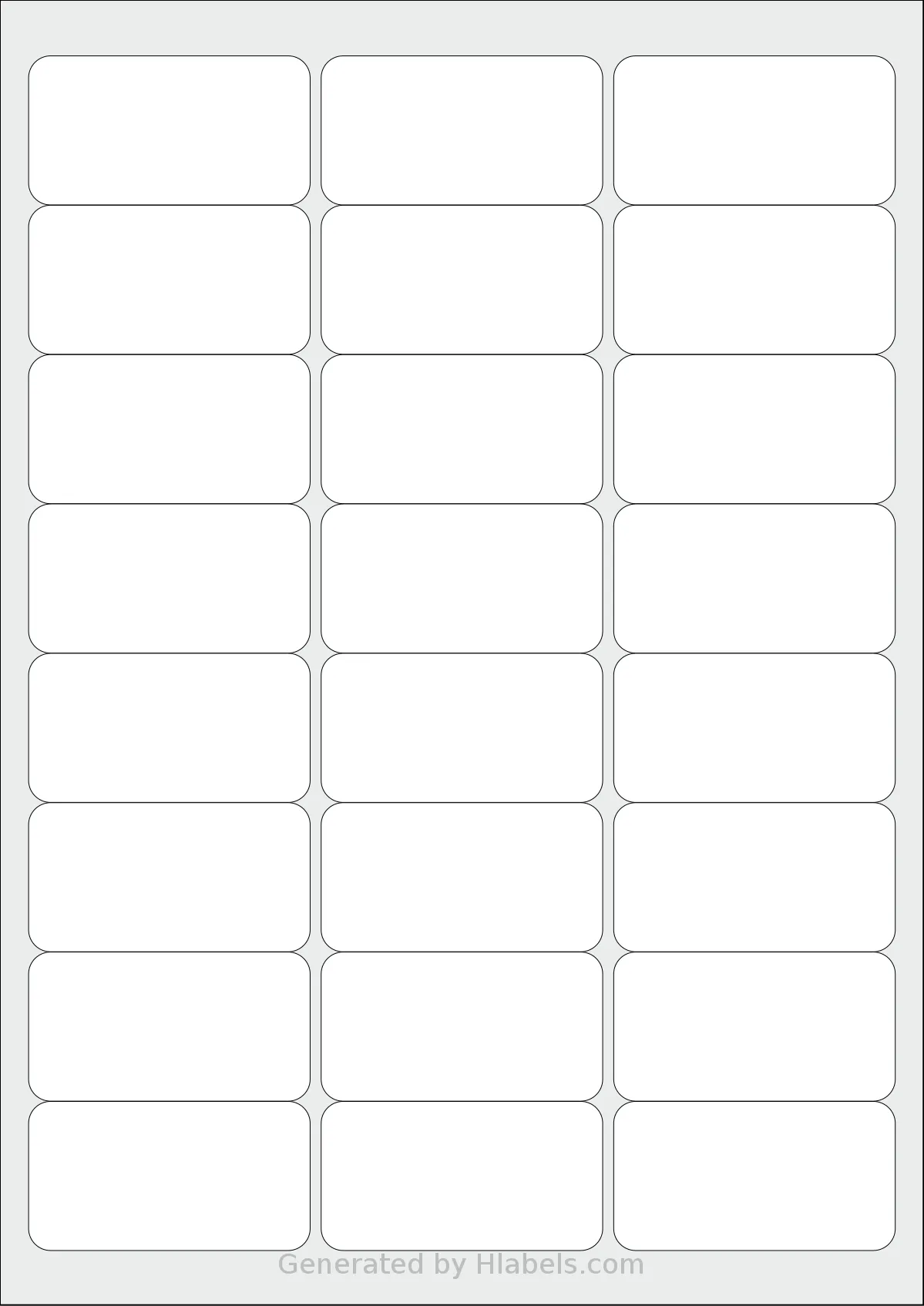Apli® 02409 template with 24 rectangular 64 x 33.9 millimeter labels per sheet, on A4-size adhesive blank label sheets.