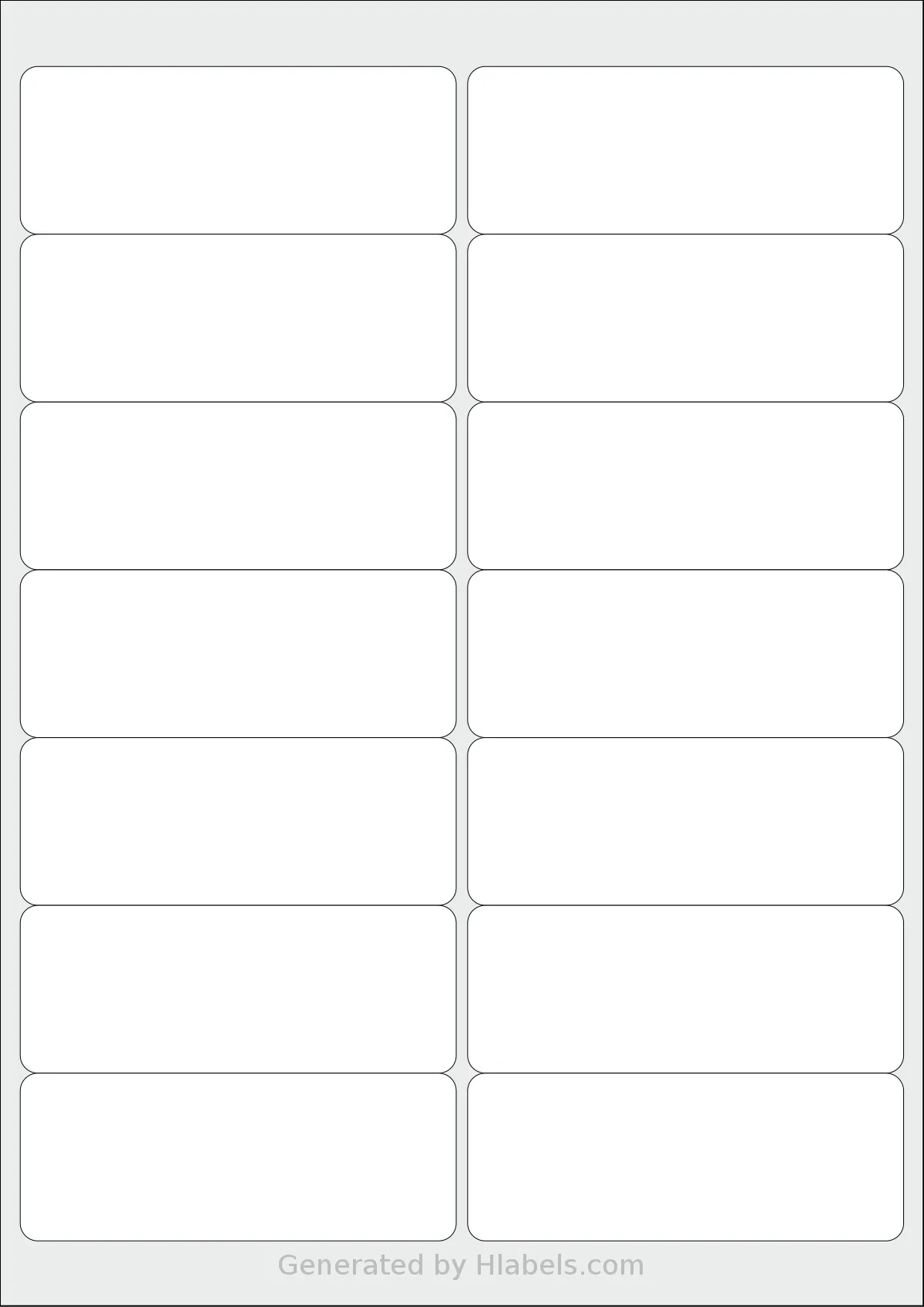 Apli® 02419 template with 14 rectangular 99.1 x 38.1 millimeter labels per sheet, on A4-size adhesive blank label sheets.
