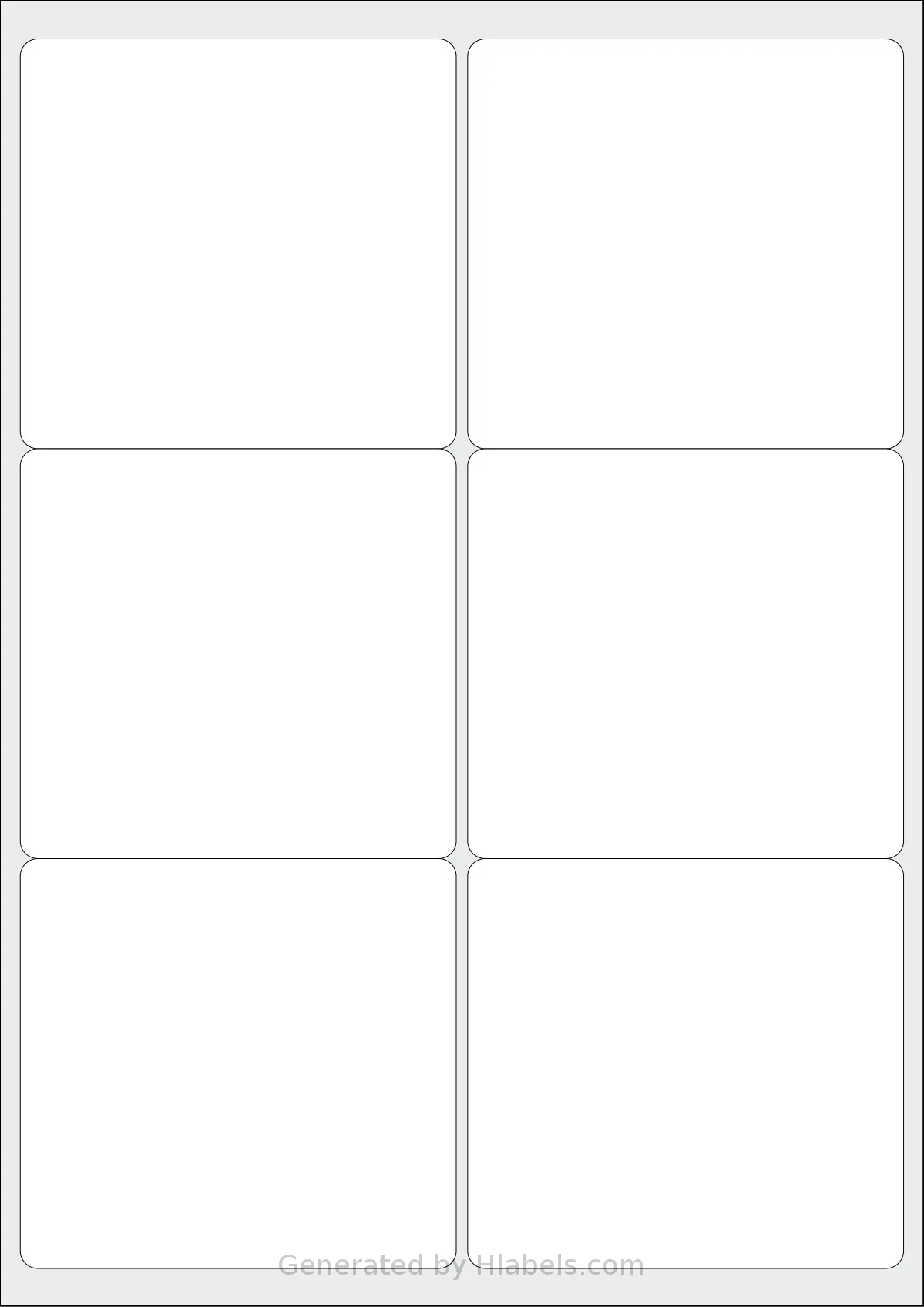 Apli® 02421 template with 6 rectangular 99.1 x 93.1 millimeter labels per sheet, on A4-size adhesive blank label sheets.