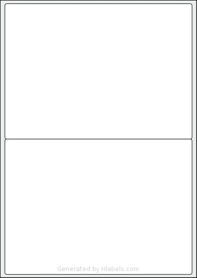 Apli® 02423 template with 2 rectangular 199.6 x 144.5 millimeter labels per sheet, on A4-size adhesive blank label sheets.