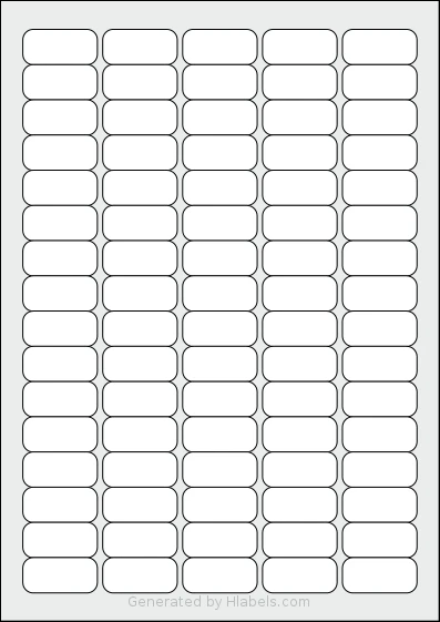 Apli® 10199 Template Apli® 10199 template with 80 rectangular 35.6 x 16.9 millimeter labels per sheet, on A4-size adhesive blank label sheets.