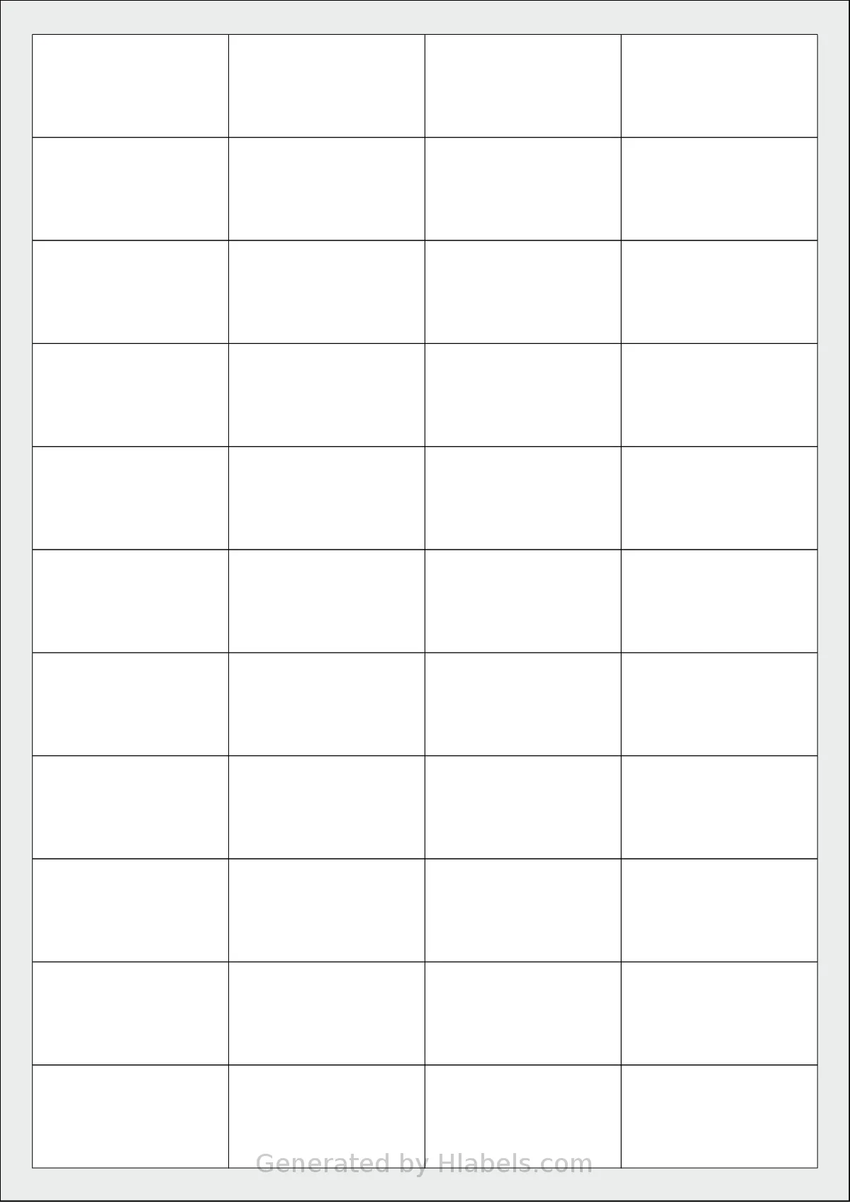 Apli® 12925 template with 44 rectangular 48.5 x 25.4 millimeter labels per sheet, on A4-size adhesive blank label sheets.