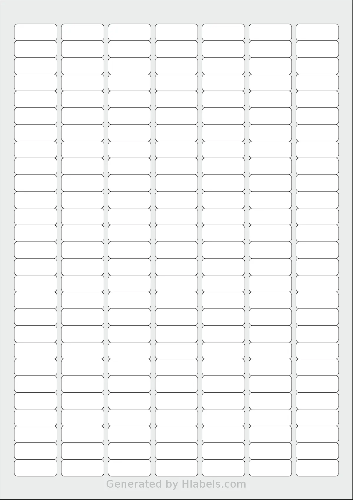 Apli® 12927 template with 189 rectangular 25.4 x 10 millimeter labels per sheet, on A4-size adhesive blank label sheets.