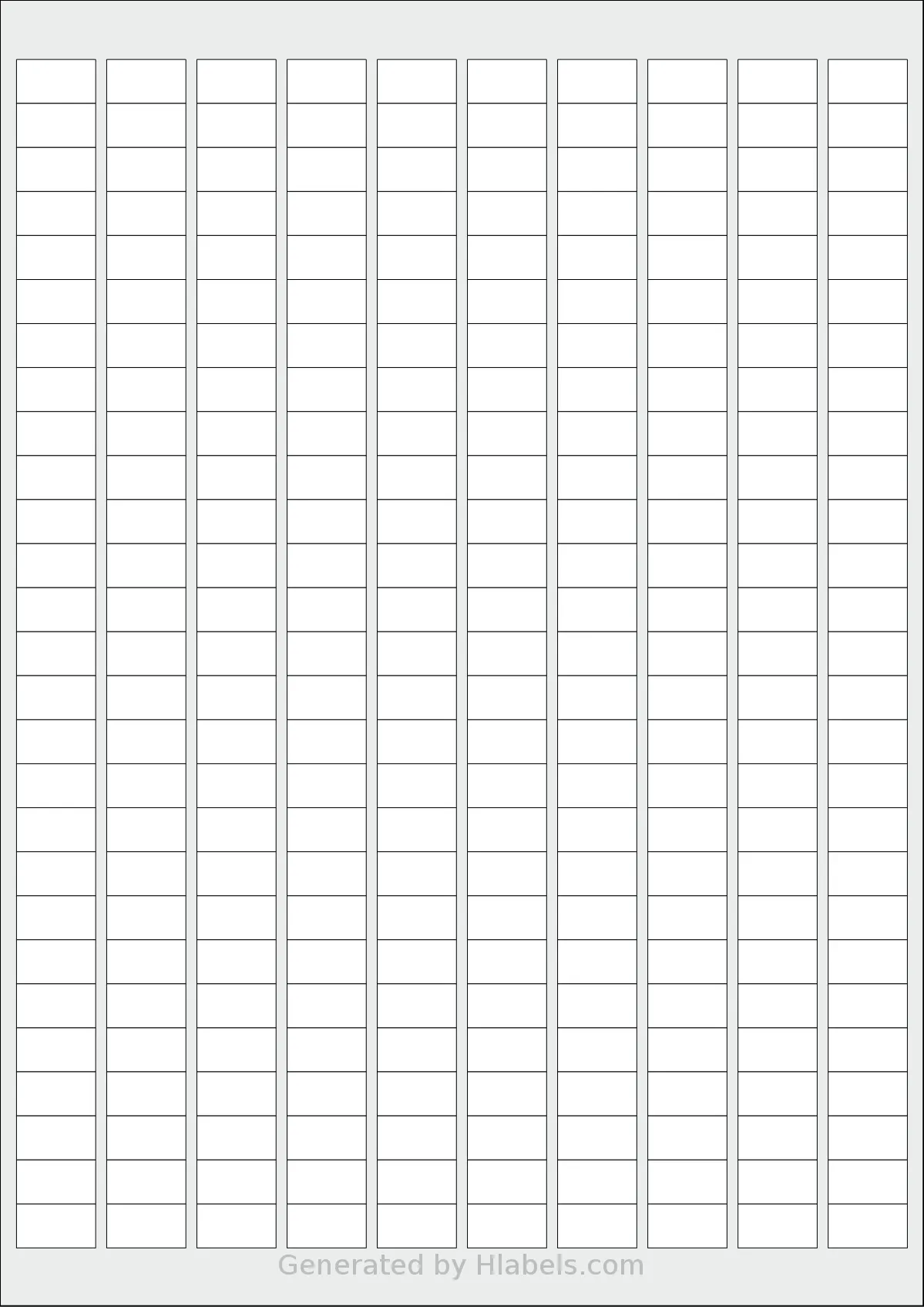 Avery® 1810 template with 270 rectangular 18 x 10 millimeter labels per sheet, on A4-size adhesive blank label sheets.