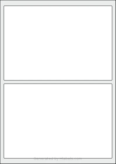 Avery® 196x135-R template with 2 rectangular 196 x 135 millimeter labels per sheet, on A4-size adhesive blank label sheets.