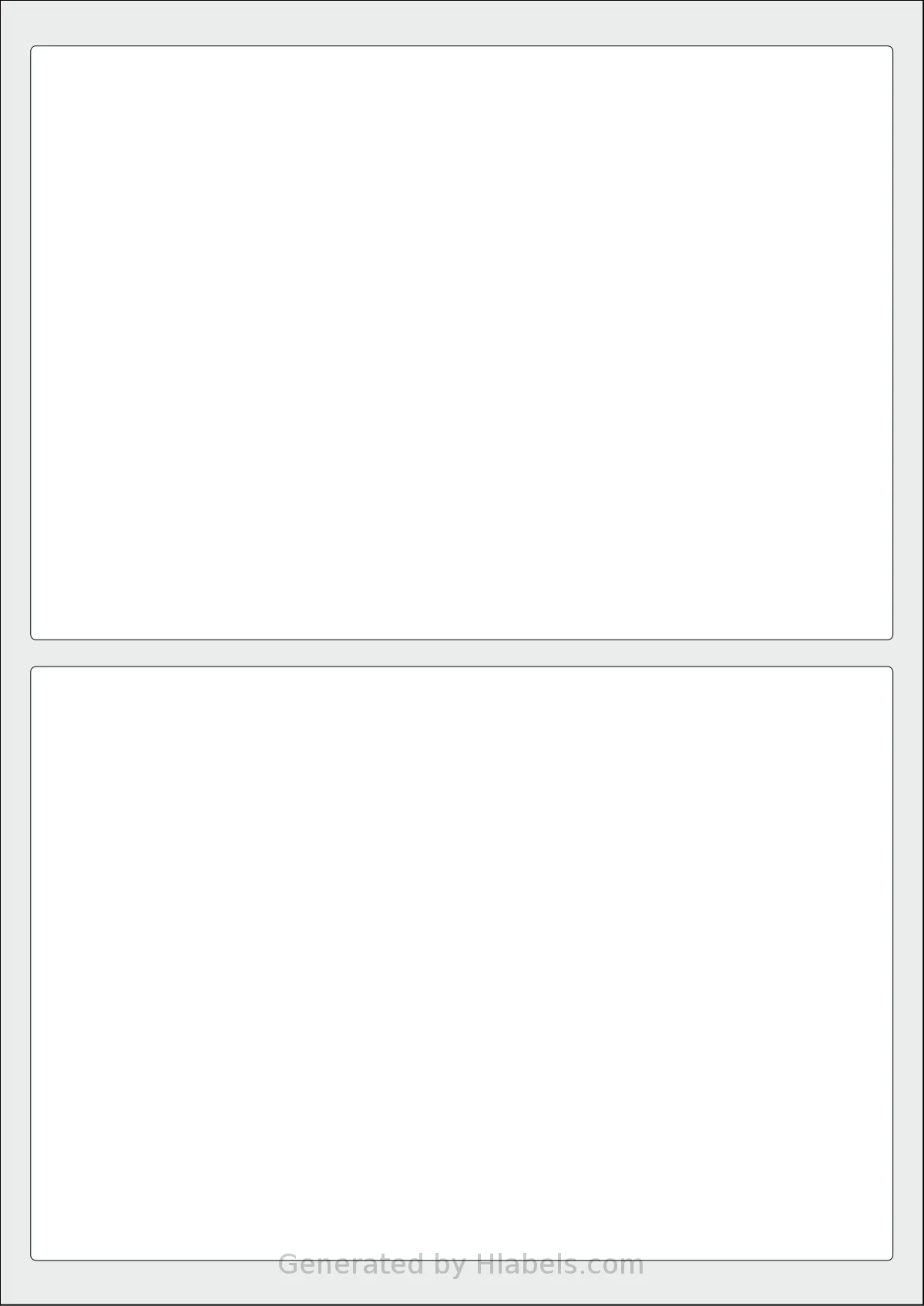 Avery® 196x135-R template with 2 rectangular 196 x 135 millimeter labels per sheet, on A4-size adhesive blank label sheets.