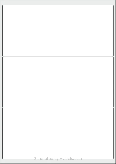 Avery® 200x93-R template with 3 rectangular 200.7 x 93.1 millimeter labels per sheet, on A4-size adhesive blank label sheets.