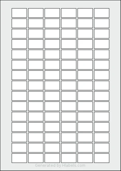 Avery® 2616 template with 90 rectangular 26 x 16 millimeter labels per sheet, on A4-size adhesive blank label sheets.