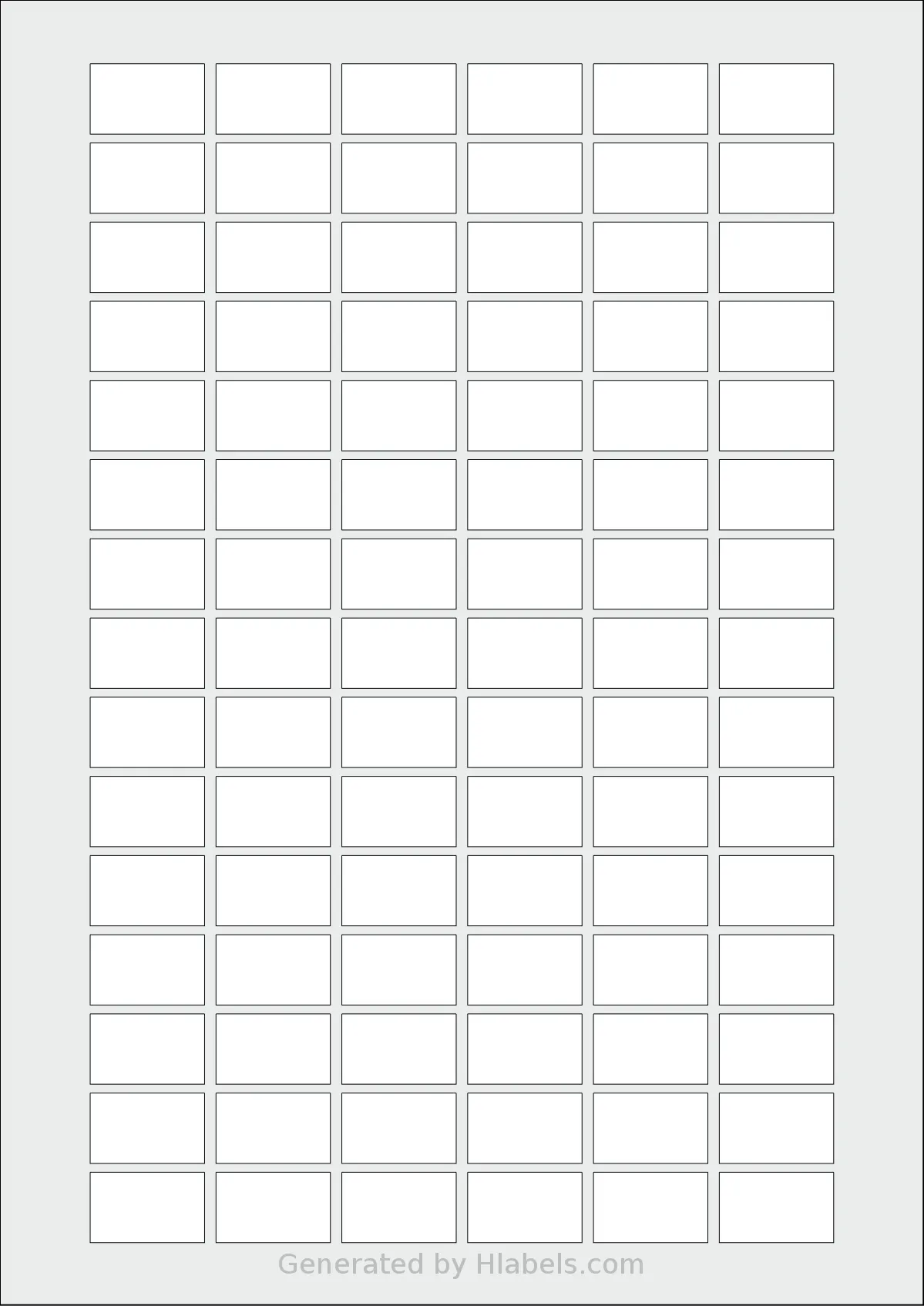Avery® 2616 template with 90 rectangular 26 x 16 millimeter labels per sheet, on A4-size adhesive blank label sheets.