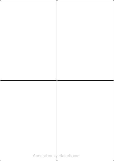 Avery® 3483 template with 4 rectangular 105 x 148.5 millimeter labels per sheet, on A4-size adhesive blank label sheets.