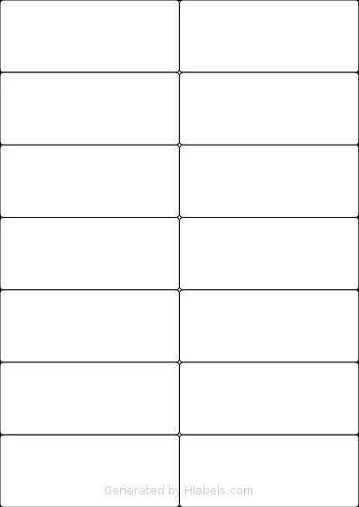 Avery® 3653 template with 14 rectangular 105 x 42.42 millimeter labels per sheet, on A4-size adhesive blank label sheets.
