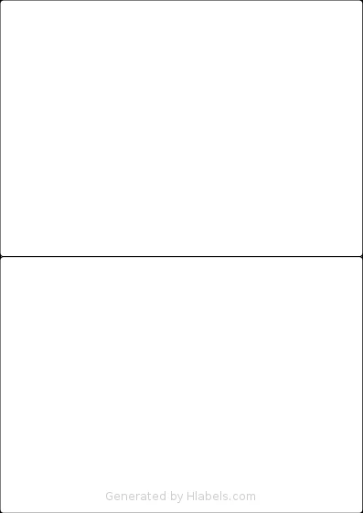 Avery® 3655 template with 2 rectangular 210 x 148.5 millimeter labels per sheet, on A4-size adhesive blank label sheets.