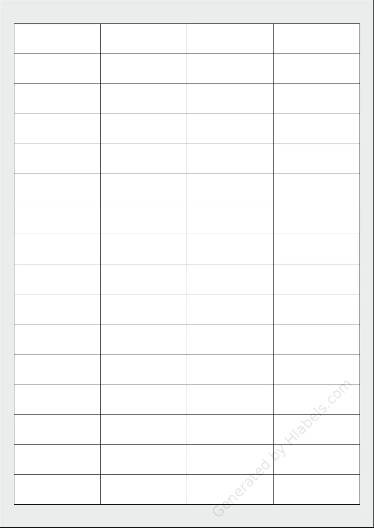 Avery® 3667 template with 64 rectangular 48.5 x 16.9 millimeter labels per sheet, on A4-size adhesive blank label sheets.