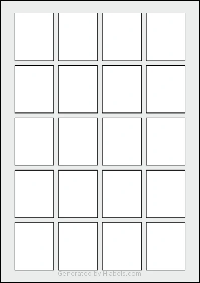Avery® 4150 Template Avery® 4150 template with 20 rectangular 41 x 50 millimeter labels per sheet, on A4-size adhesive blank label sheets.