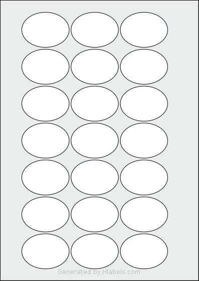 Avery® 5037 Template Avery® 5037 template with 21 oval 50 x 37 millimeter labels per sheet, on A4-size adhesive blank label sheets.