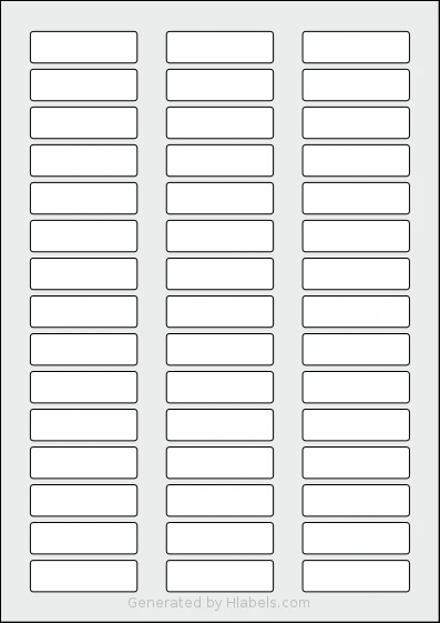 Avery® 51x15-R template with 45 rectangular 51 x 15 millimeter labels per sheet, on A4-size adhesive blank label sheets.