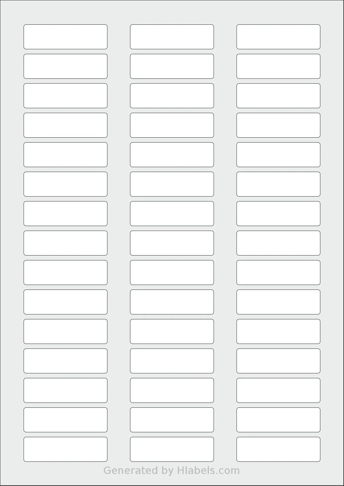 Avery® 51x15-R template with 45 rectangular 51 x 15 millimeter labels per sheet, on A4-size adhesive blank label sheets.