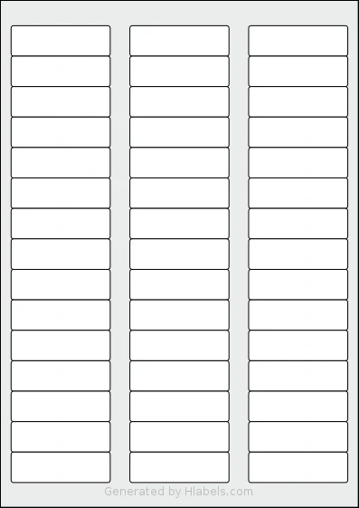 Avery® 58x17-R template with 45 rectangular 58 x 17.8 millimeter labels per sheet, on A4-size adhesive blank label sheets.