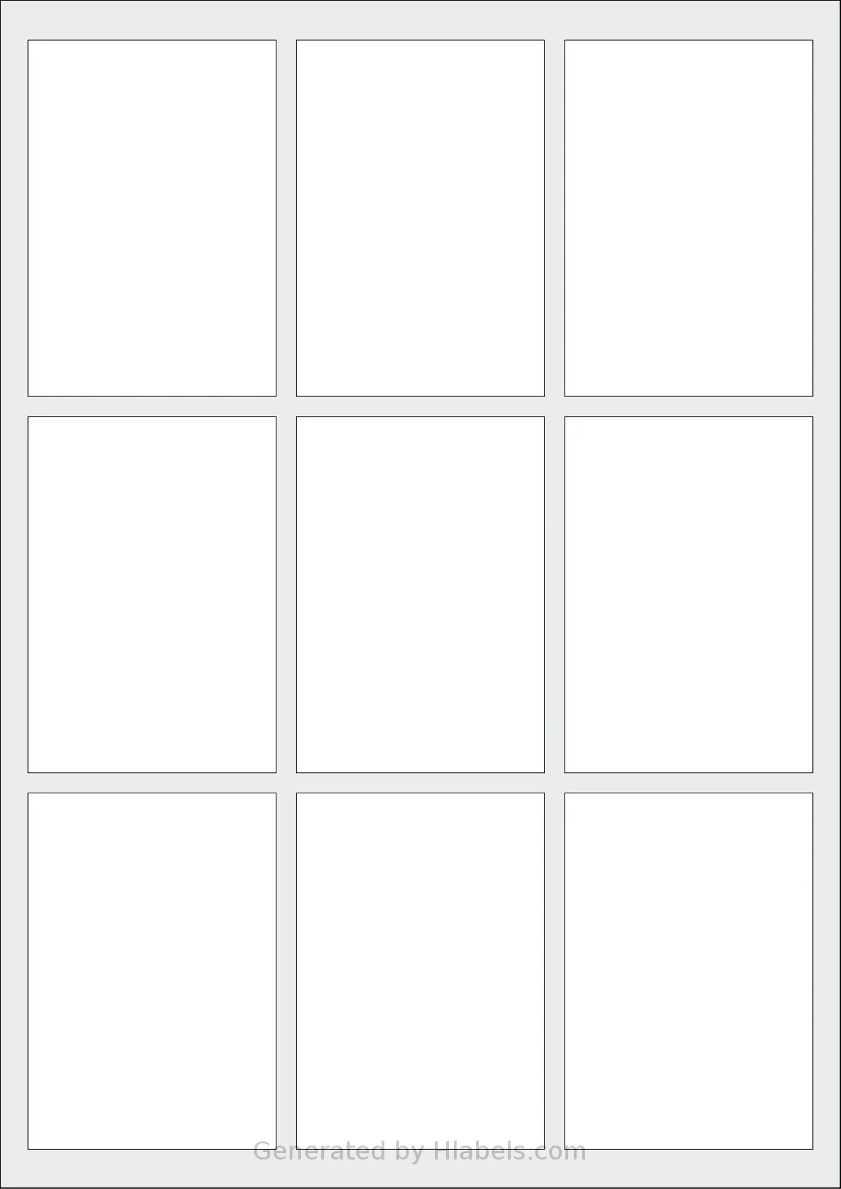 Avery® 6289 template with 9 rectangular 62 x 89 millimeter labels per sheet, on A4-size adhesive blank label sheets.