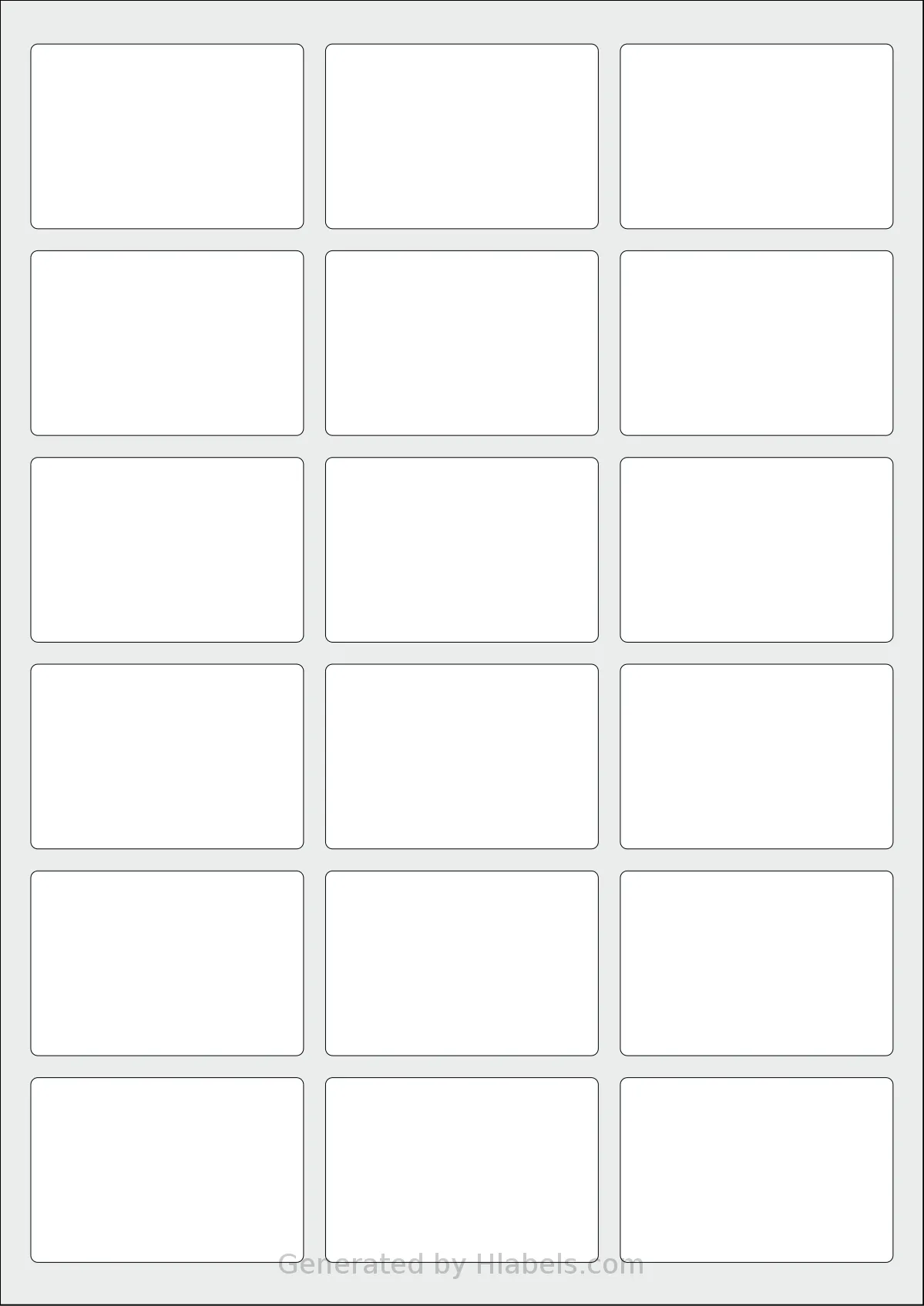 Avery® 62x42-R template with 18 rectangular 62 x 42 millimeter labels per sheet, on A4-size adhesive blank label sheets.