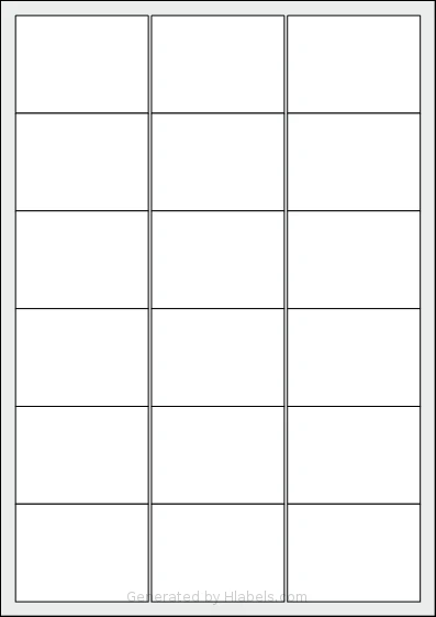 Avery® 6447 template with 18 rectangular 64 x 47 millimeter labels per sheet, on A4-size adhesive blank label sheets.