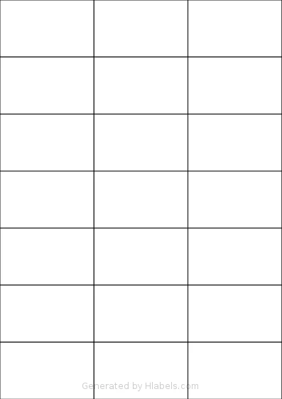 Avery® 70x42-R template with 21 rectangular 70 x 42.4285 millimeter labels per sheet, on A4-size adhesive blank label sheets.