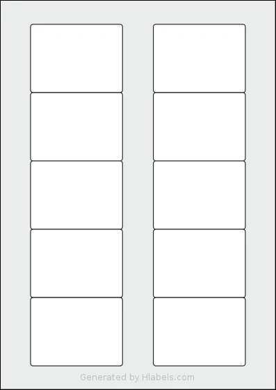 Avery® 70x52-R Template Avery® 70x52-R template with 10 rectangular 70 x 52 millimeter labels per sheet, on A4-size adhesive blank label sheets.
