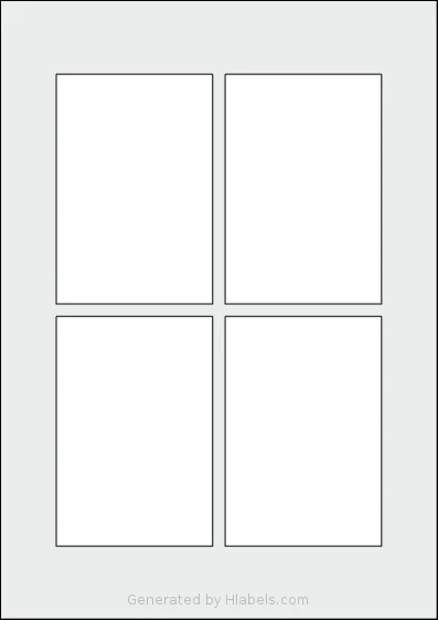 Avery® 75110 template with 4 rectangular 75 x 110 millimeter labels per sheet, on A4-size adhesive blank label sheets.