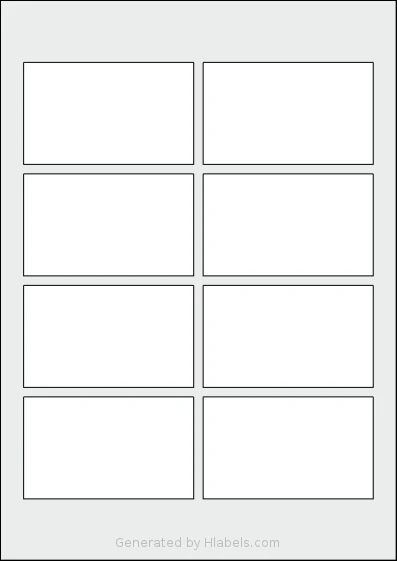 Avery® 9054 Template Avery® 9054 template with 8 rectangular 90 x 54 millimeter labels per sheet, on A4-size adhesive blank label sheets.