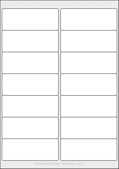 Avery® 936028 template with 14 rectangular 99.6 x 38.1 millimeter labels per sheet, on A4-size adhesive blank label sheets.