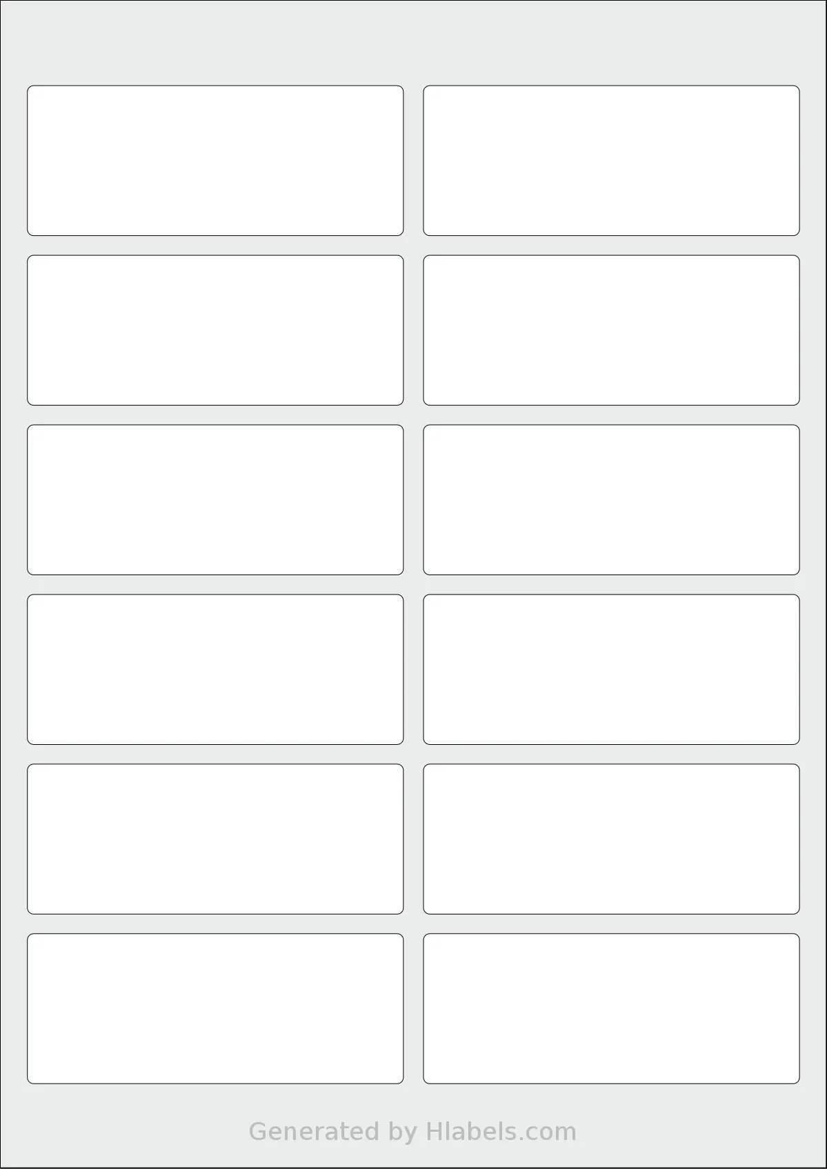 Avery® 95x38-R template with 12 rectangular 95.5 x 38.1 millimeter labels per sheet, on A4-size adhesive blank label sheets.