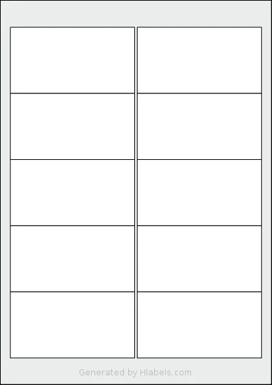 Avery® 9651 template with 10 rectangular 96 x 51 millimeter labels per sheet, on A4-size adhesive blank label sheets.