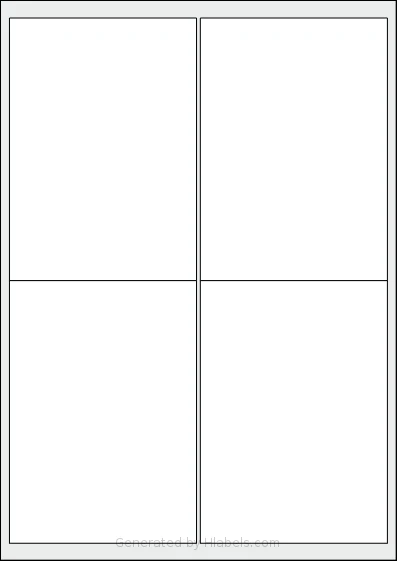 Avery® 99139 template with 4 rectangular 99 x 139 millimeter labels per sheet, on A4-size adhesive blank label sheets.