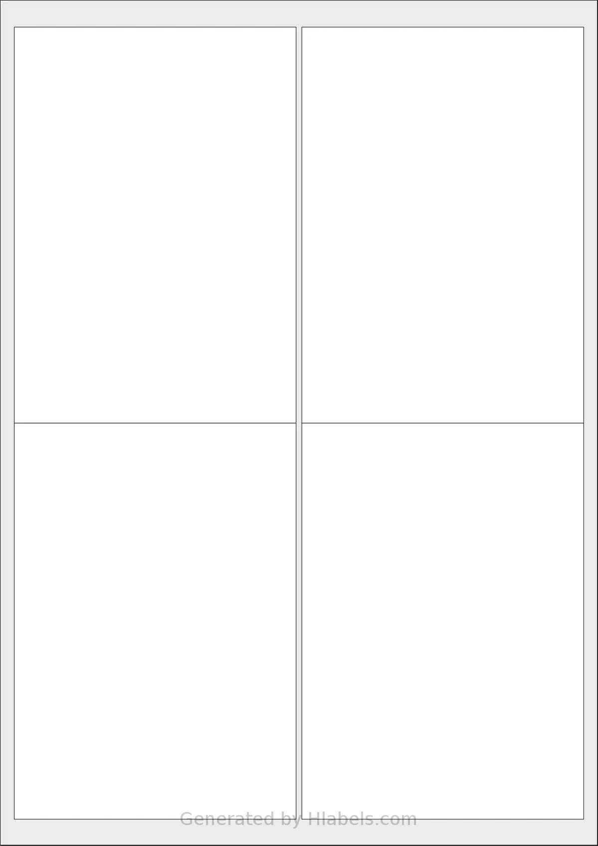 Avery® 99139 template with 4 rectangular 99 x 139 millimeter labels per sheet, on A4-size adhesive blank label sheets.