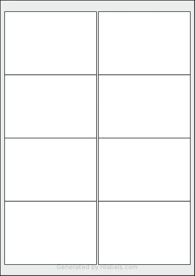 Avery® 9968 template with 8 rectangular 99 x 68 millimeter labels per sheet, on A4-size adhesive blank label sheets.