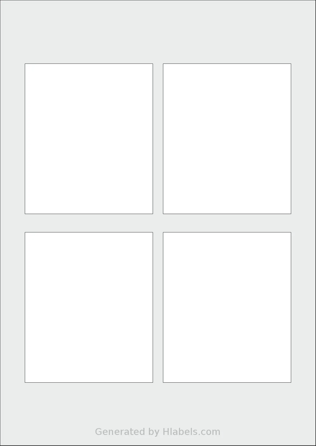 Avery® C32073 template with 4 rectangular 85 x 100 millimeter labels per sheet, on A4-size adhesive blank label sheets.