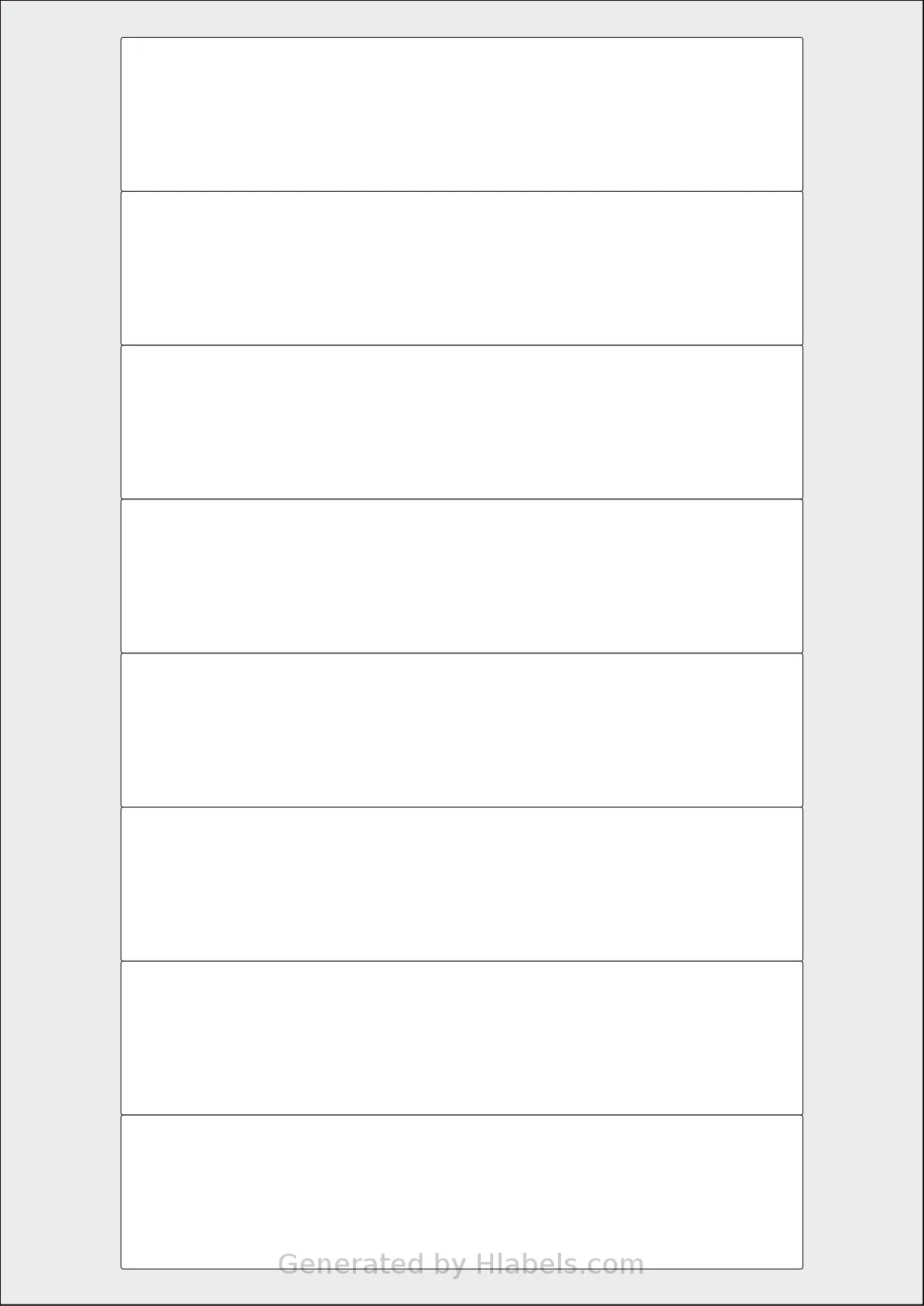Avery® E3214 template with 8 rectangular 155 x 35 millimeter labels per sheet, on A4-size adhesive blank label sheets.
