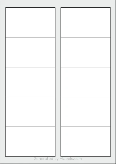 Avery® L4727 template with 10 rectangular 90 x 54 millimeter labels per sheet, on A4-size adhesive blank label sheets.
