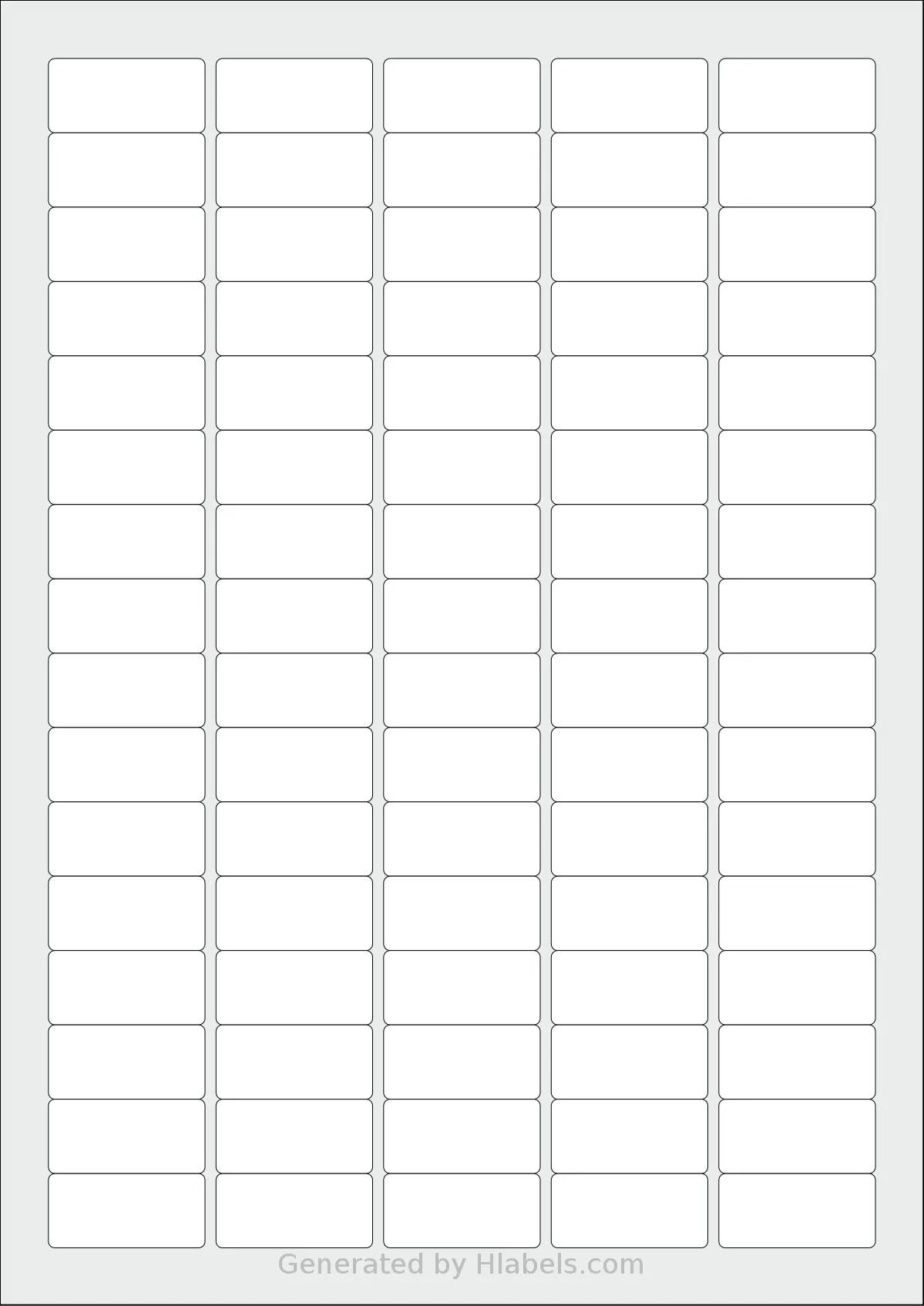 Avery® L4732 template with 80 rectangular 35.6 x 16.9 millimeter labels per sheet, on A4-size adhesive blank label sheets.