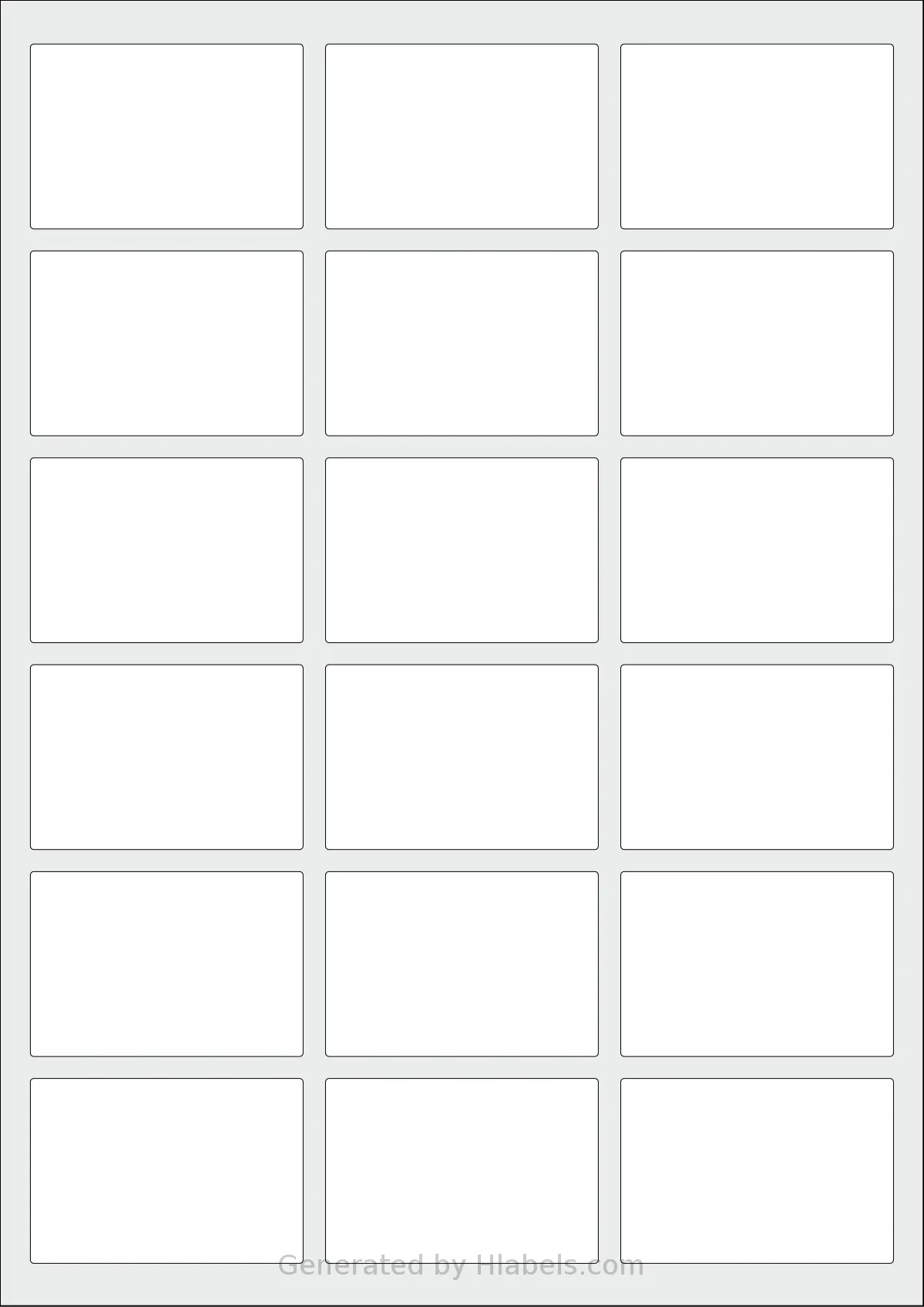 Avery® L7109 template with 18 rectangular 62 x 42 millimeter labels per sheet, on A4-size adhesive blank label sheets.
